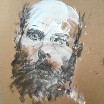 Dessin intitulée "Stupeur" par Dominique Dève, Œuvre d'art originale, Fusain