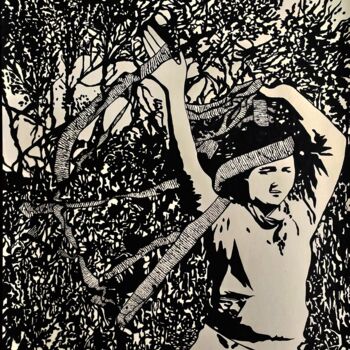 Drawing titled "Le devenir-ramille" by Camille Escudero, Original Artwork, Ink
