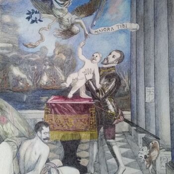 Disegno intitolato "Philippe II présent…" da Jacques François, Opera d'arte originale, Biro