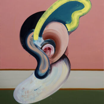 Painting titled "Blob Series No.01" by Jay Chung, Original Artwork, Oil Mounted on Wood Stretcher frame