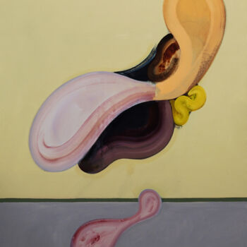 Painting titled "Blob Series No.03" by Jay Chung, Original Artwork, Oil Mounted on Wood Stretcher frame