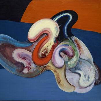 Painting titled "Blob Series No.04" by Jay Chung, Original Artwork, Oil Mounted on Wood Stretcher frame