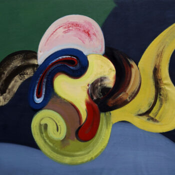 Painting titled "Blob Series No.05" by Jay Chung, Original Artwork, Oil Mounted on Wood Stretcher frame