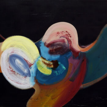 Ζωγραφική με τίτλο "Blob Series No.07" από Jay Chung, Αυθεντικά έργα τέχνης, Λάδι Τοποθετήθηκε στο Ξύλινο φορείο σκελετό