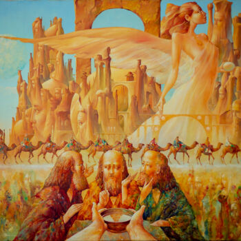 Pintura intitulada "Eternal Road to Bab…" por Valeriy Kot, Obras de arte originais, Óleo