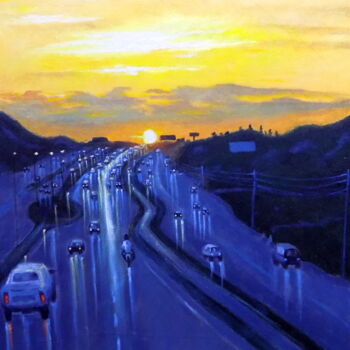 Pittura intitolato "Homeward Journey to…" da Olaoluwa Smith, Opera d'arte originale, Acrilico
