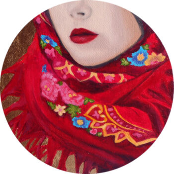 "The girl in the red…" başlıklı Tablo Olga Dmitrieva tarafından, Orijinal sanat, Petrol Diğer sert panel üzerine monte edilm…
