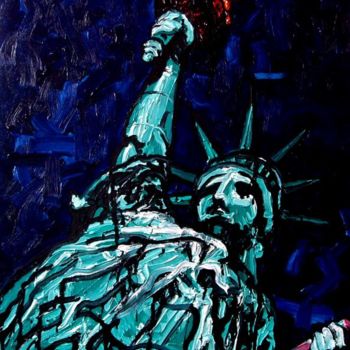 Painting titled "STUDY OF LIBERTY" by Pat Moffatt, Original Artwork