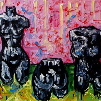 Painting titled "SHOPPING IN YORKVIL…" by Pat Moffatt, Original Artwork