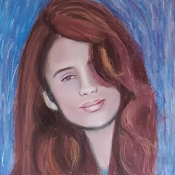 Dessin intitulée "Into the blue" par Marit Refsnes, Œuvre d'art originale, Pastel