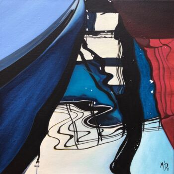 Schilderij getiteld "Lignes d'eau" door M'Do, Origineel Kunstwerk, Acryl