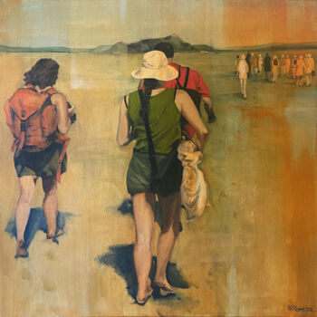 Painting titled "LA GRANDE TRAVERSEE…" by Alain Rouschmeyer, Original Artwork, Acrylic Mounted on Wood Stretcher frame