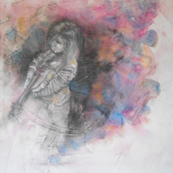 Malerei mit dem Titel "La petite violoniste" von Lorenz, Original-Kunstwerk, Acryl