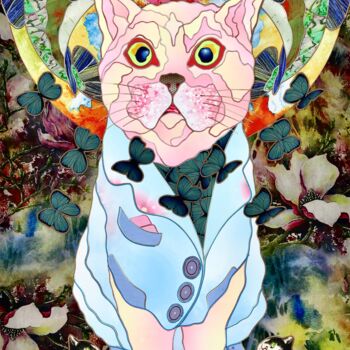 纺织艺术 标题为“Fancy suit” 由Kostyantin Malginov, 原创艺术品, 挂毯 安装在木板上