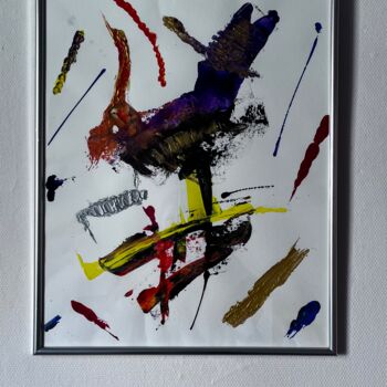 Painting titled "opale" by Corinne Boismaigre (art_boismaigre), Original Artwork, Acrylic Mounted on Glass