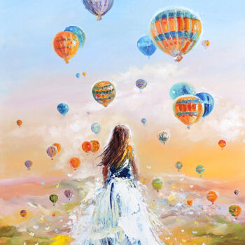 Pittura intitolato "Where dreams are bo…" da Annet Loginova, Opera d'arte originale, Olio