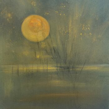 Malarstwo zatytułowany „Moonlight Kiss” autorstwa Karina Mosser, Oryginalna praca, Pastel