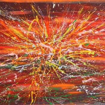 Peinture intitulée "N° 21.09 Soleil cou…" par Isa-L, Œuvre d'art originale, Acrylique Monté sur Châssis en bois