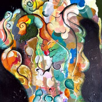 Pintura intitulada "Il Decameron" por Remy Ulloa, Obras de arte originais, Acrílico Montado em Armação em madeira