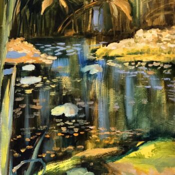 「the Jungle」というタイトルの絵画 Elena Afanasievaによって, オリジナルのアートワーク, オイル ウッドストレッチャーフレームにマウント