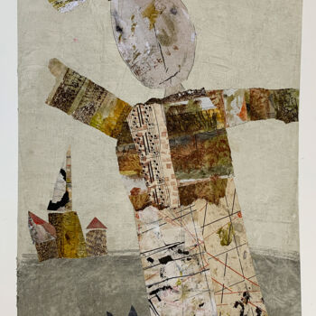 Painting titled "The city, the man a…" by Claudia König (koenigsfigurine), Original Artwork, Acrylic