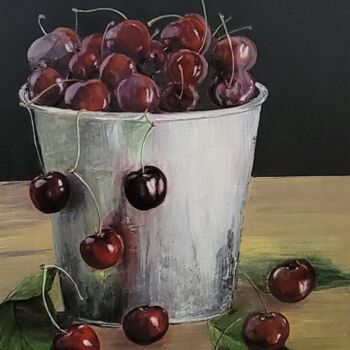 Ζωγραφική με τίτλο "Summer cherries" από Natalia Arndt, Αυθεντικά έργα τέχνης, Ακρυλικό