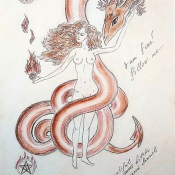Disegno intitolato "The Beautiful Sorce…" da Karolina Ingo (Karolina Navi -Ingo), Opera d'arte originale, Matita