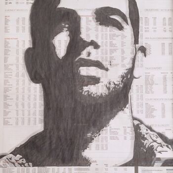 Disegno intitolato "Thank Him Later" da Chris Donazzon, Opera d'arte originale, Pennarello
