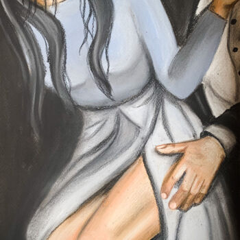 Malerei mit dem Titel "Dating night - orig…" von Elena Polak, Original-Kunstwerk, Pastell