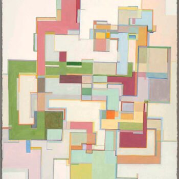 Peinture intitulée "Construction" par Stephen Grossman, Œuvre d'art originale, Gouache