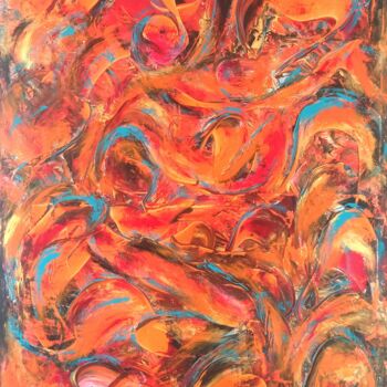 Peinture intitulée "Héphaïstos" par Renaud Angerville-Langlois, Œuvre d'art originale, Acrylique Monté sur Châssis en bois