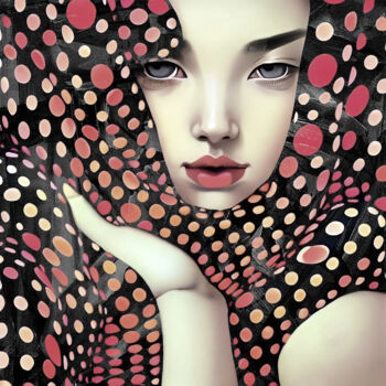 Painting titled "Polka Dots Fantasy2" by Michael Cheung, Original Artwork, Acrylic Mounted on Wood Stretcher frame