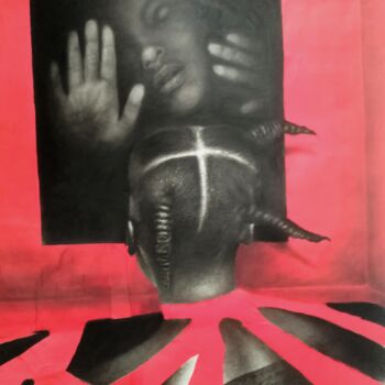 Drawing titled "My fears" by Chidi Chibueze, Original Artwork, Charcoal