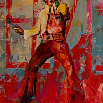 Painting titled "Elvis With No Shoes" by Abhishek Deheriya, Original Artwork, Acrylic