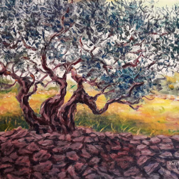 Painting titled "Olive tree #5" by Kristina Valić, Original Artwork, Acrylic