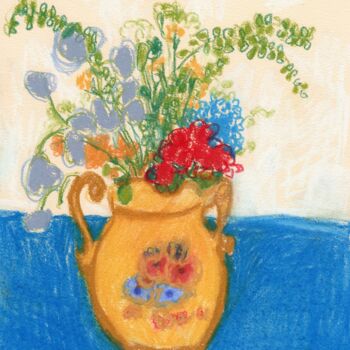 Painting titled "Broken Heart Bouquet" by Janel Bragg, Original Artwork, Pastel