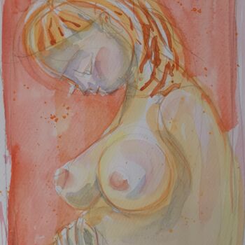 Peinture intitulée "Toi" par Katherine Jacop-Pouliquen, Œuvre d'art originale, Aquarelle Monté sur Carton