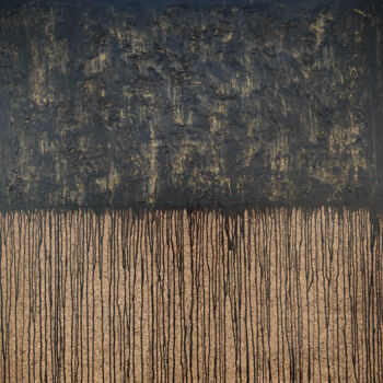 Painting titled "Black Gold No. 7" by Carla Sá Fernandes, Original Artwork, Acrylic Mounted on Wood Stretcher frame