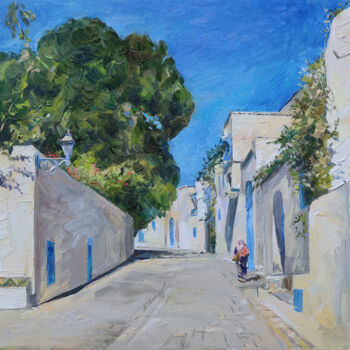 Painting titled "Тунис. Сиди-Бу-Саид." by Dmitry Veltishchev, Original Artwork, Oil