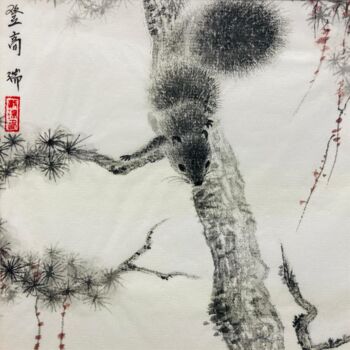 Painting titled "On the pin" by Rui Amblard, Original Artwork, Watercolor
