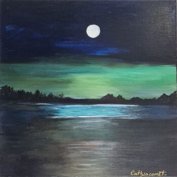 Peinture intitulée "MOON LIGHT" par Catherine Jacomet, Œuvre d'art originale, Acrylique