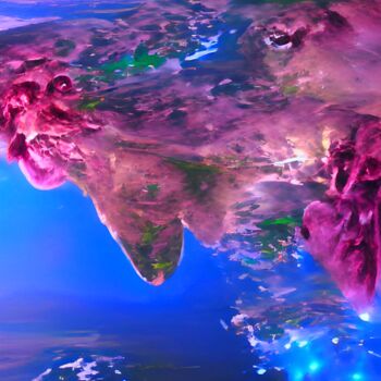 Digital Arts titled "EARTH FROM OUTER SP…" by Mahesh Tolani, Original Artwork, Digital Painting