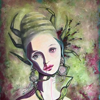 Painting titled ""Я сегодня сама не…" by Elena Sagdeyeva, Original Artwork, Oil