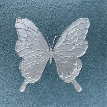 Painting titled "Butterfly" by Lidiia Isakova, Original Artwork, Acrylic Mounted on Wood Stretcher frame