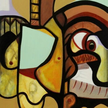 Painting titled "LETTING GO" by Stephen Lucas, Original Artwork, Acrylic Mounted on Wood Stretcher frame