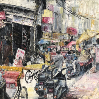 Peinture intitulée "CROWD2" par Saif Ahmad, Œuvre d'art originale, Huile