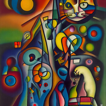 Digital Arts titled "Santiago cat" by L.Roche, Original Artwork, Acrylic