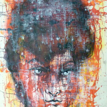 Painting titled "Un peu coincée" by Edith Bos Boyer (EDITH DONC), Original Artwork, Ink