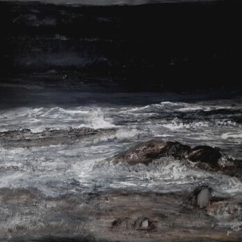 Painting titled "Seascape Painting -…" by Queennoble, Original Artwork, Acrylic Mounted on Wood Stretcher frame