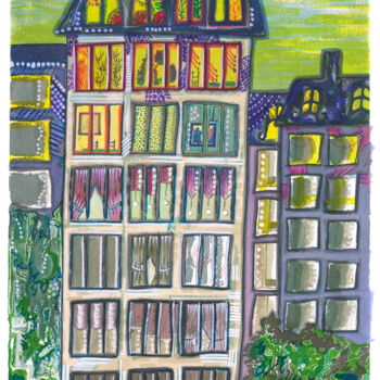 Painting titled "Les femmes du sixiè…" by Françoise Niel Aubin, Original Artwork, Watercolor